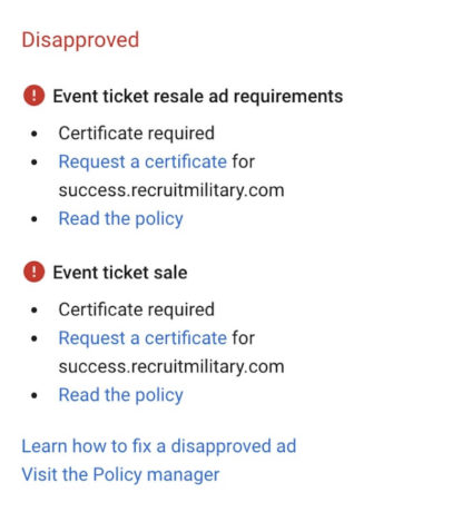 google policy ad disapprovals a story of false flags