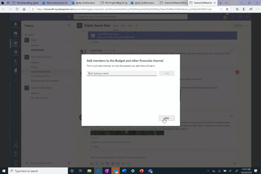 microsoft teams gets yammer integration secure private channels and more