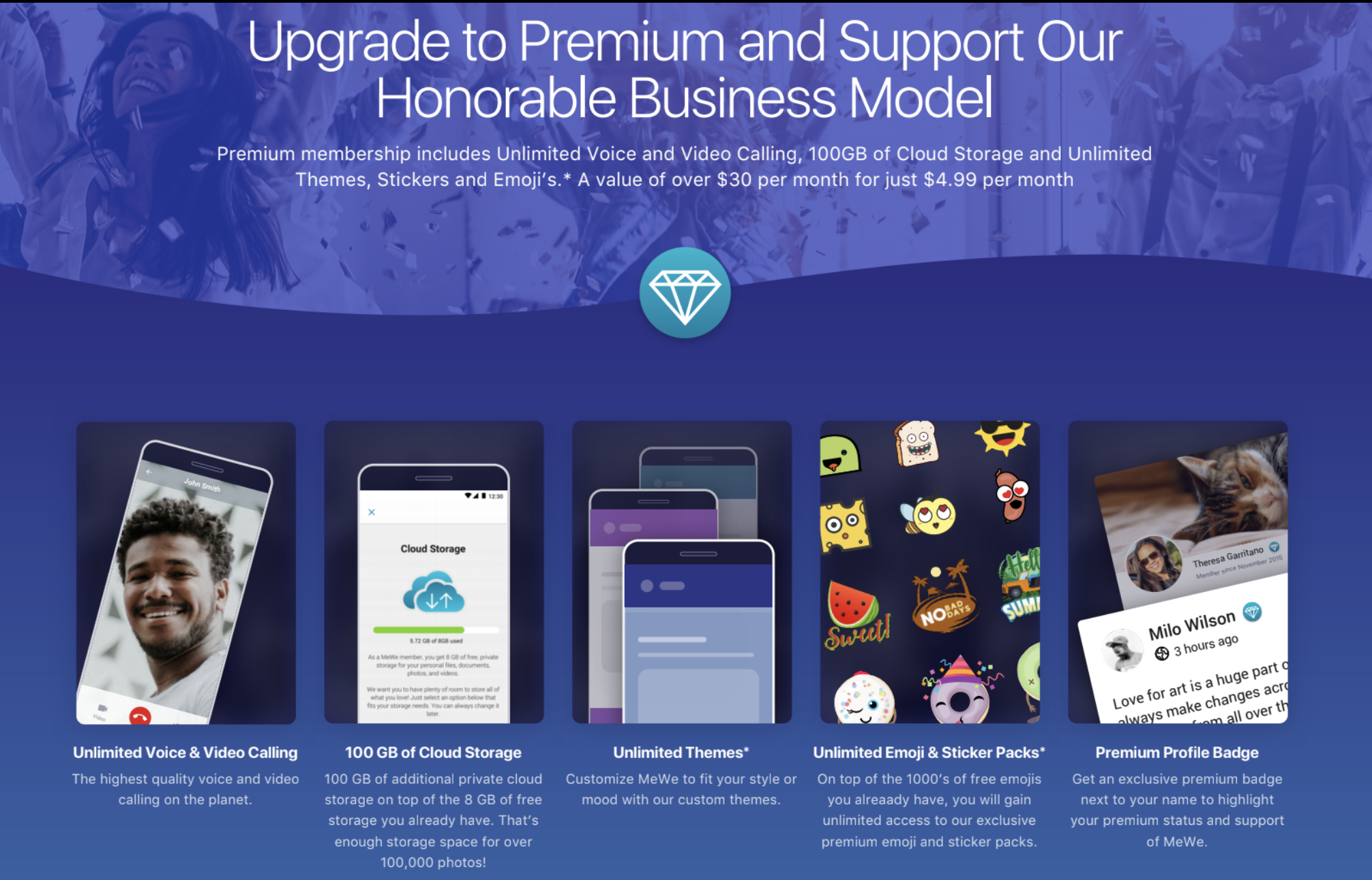 subscription based social network mewe launches premium features and a business product