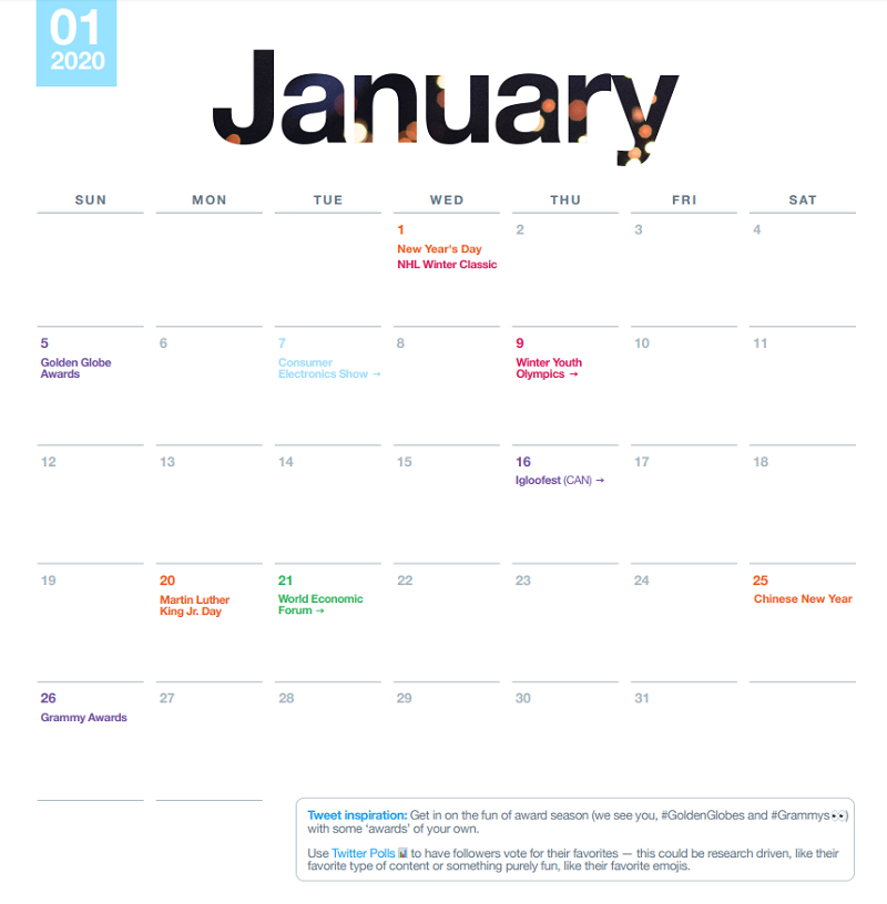twitter publishes 2020 marketing calendar to help with strategic planning