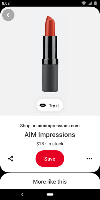 pinterest launches virtual makeup try on feature starting with lipstick