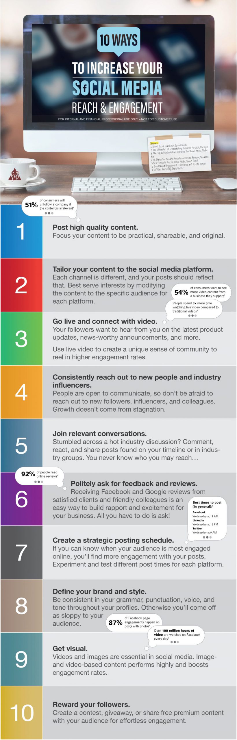 10 ways to increase your social media reach and engagement infographic scaled 1