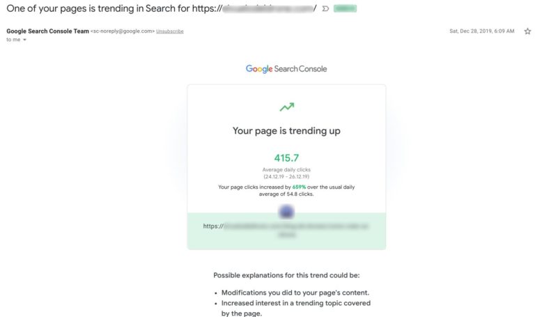 google search console sending email alerts for spikes in search traffic via mattgsouthern