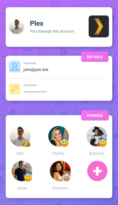 jam lets you safely share streaming app passwords
