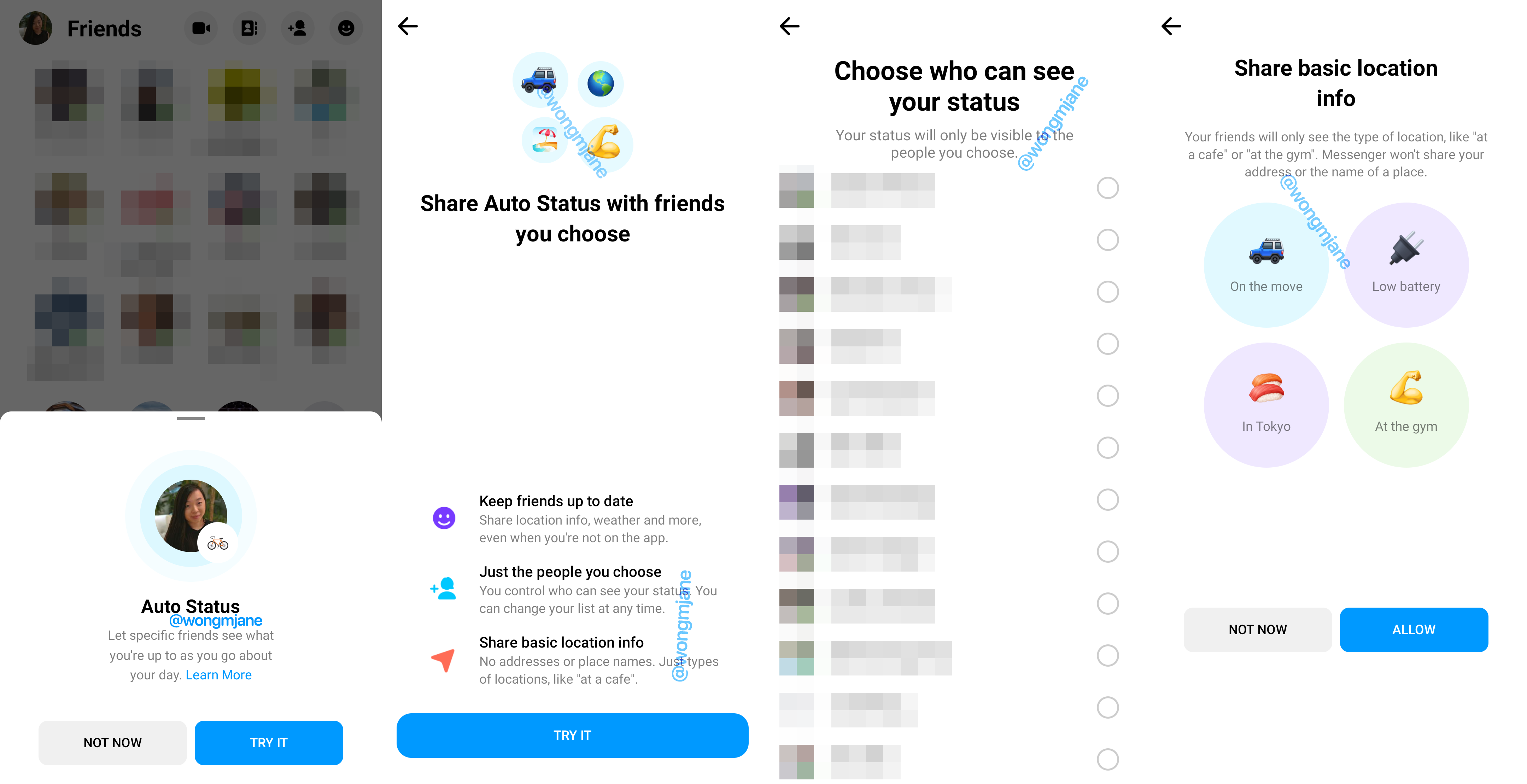 facebook messenger preps auto status location type sharing