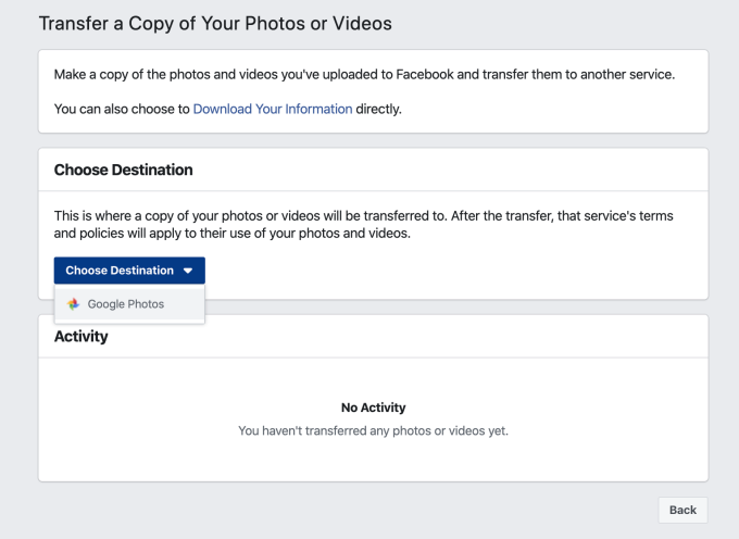 facebooks photo transfer tool opens to more users in europe latam and africa