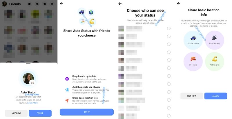 facebooks testing an auto status feature for messenger