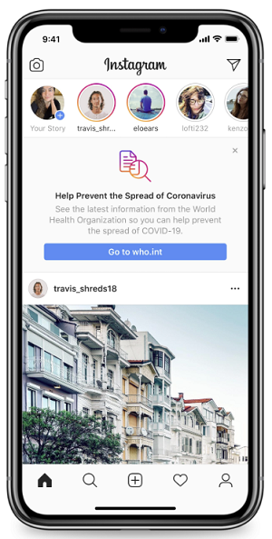 instagram bans searches for covid 19 ar effects adds new information prompts in home feeds