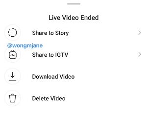 instagram is testing a new option to re share live videos to igtv