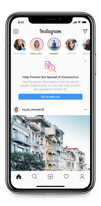 instagram uses its power to put coronavirus tips atop feed