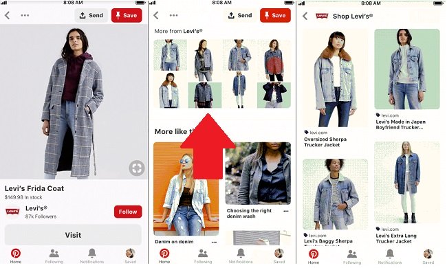 levis uses pinterests advanced style matching to create customized branded boards