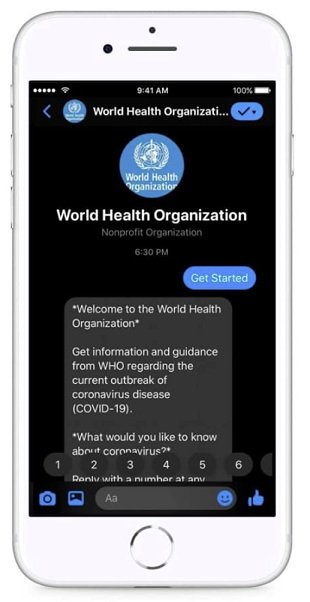 messenger launches who health alert bot to provide covid 19 information