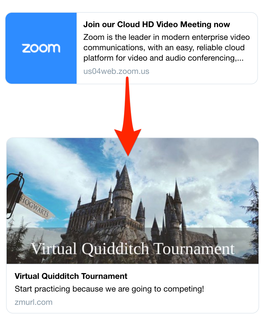 zmurl customizes zoom link previews with images event sites