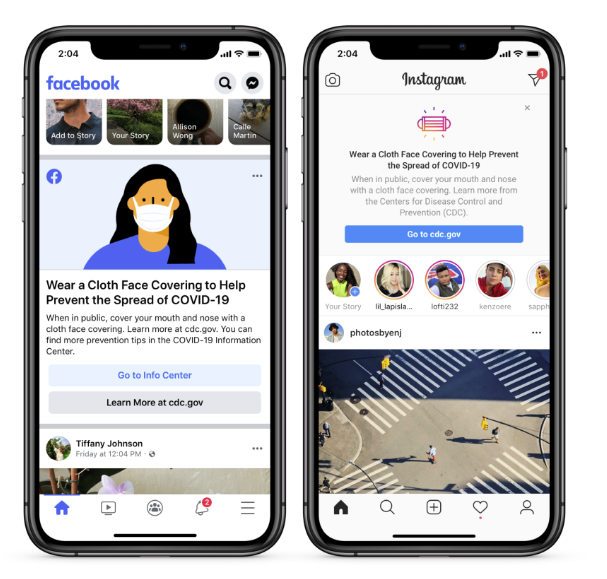 facebook adds new prompts to urge mask use in the us as covid 19 cases continue to rise