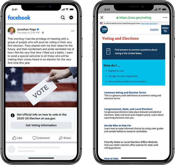 facebook will add new labels to all posts from politicians which mention voting