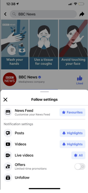 facebook adds new page follow settings to control which updates you see