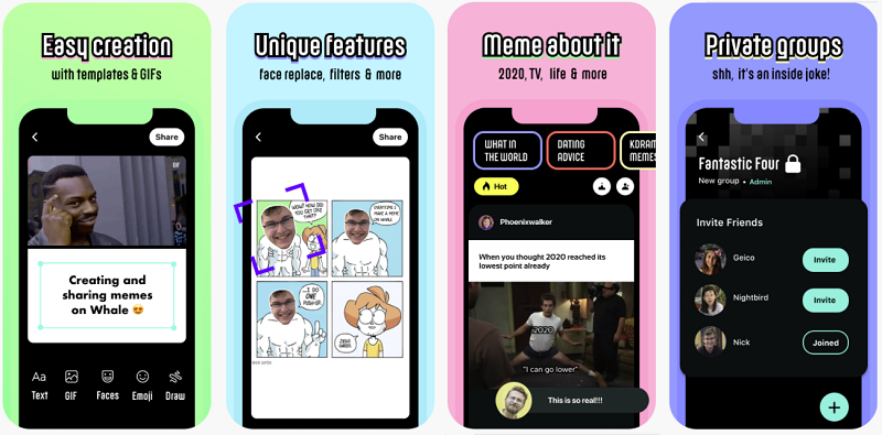 facebook updates whale meme app with new features