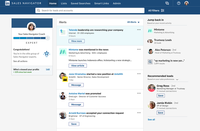 linkedin adds new alerts and lead management options to sales navigator