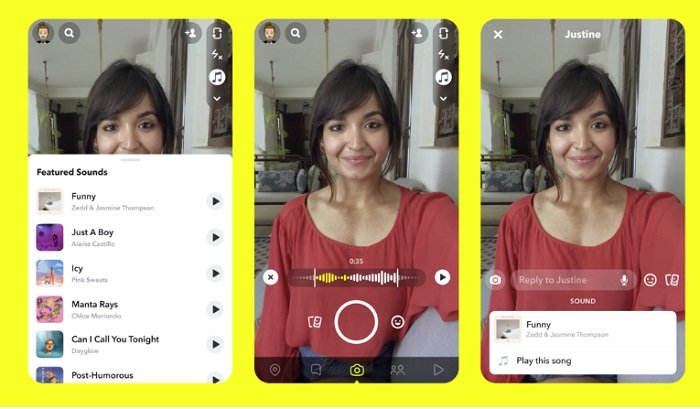 snapchats working on a new option to add popular music clips to your snaps