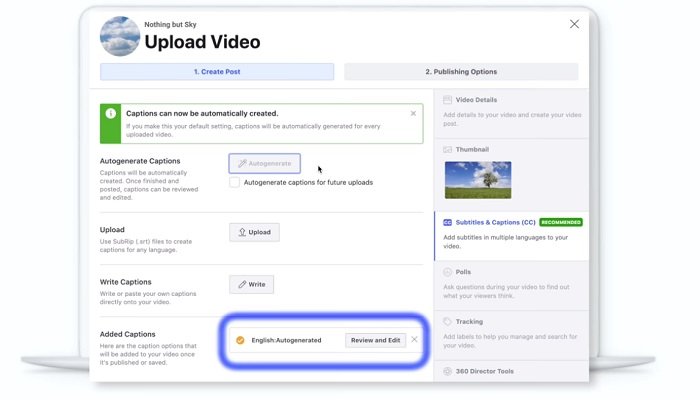 facebook provides tips on maximizing closed captions in video content