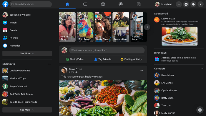 facebook begins roll out of dark mode on its mobile app