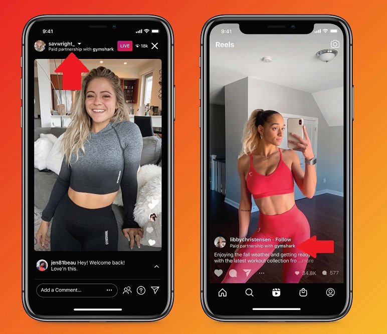 instagram adds new branded content options including branded content tags in reels