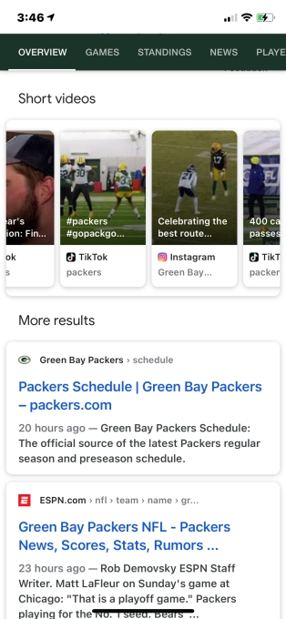 google adds short form video carousel in selected search results