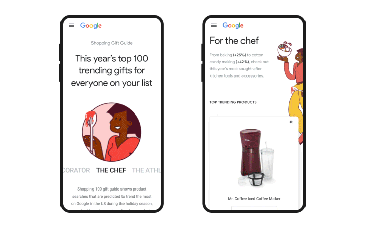 google updates shopping gift guide to highlight the latest trending items based on search volume