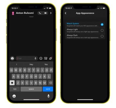 snapchat launches test of dark mode with small percentage of users