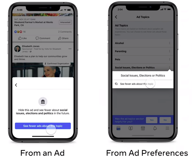 facebook enables more users to switch off political ads expanding the option to more than 90 regions