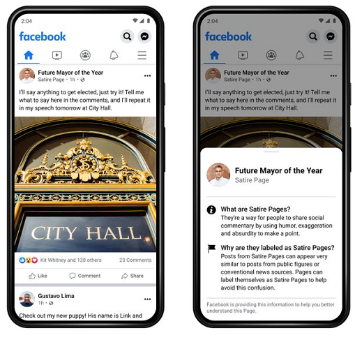 facebook tests new page labels to help provide more context on posts