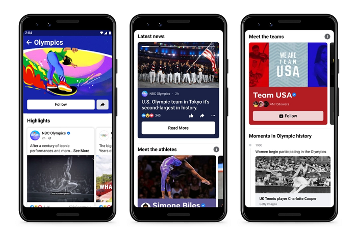 facebook adds new features for the tokyo olympics including a games hub and ar effects