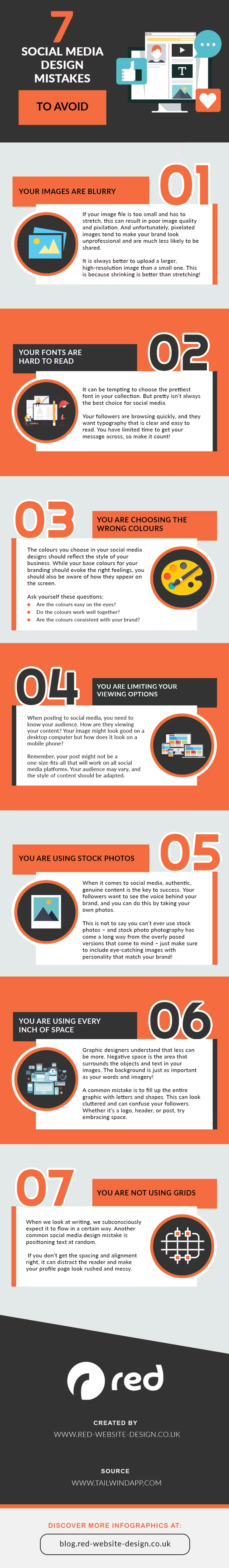 7 social media design mistakes that all marketers need to avoid infographic