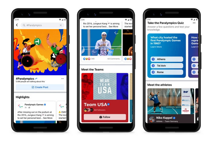 facebook adds new features to help users follow the paralympic games
