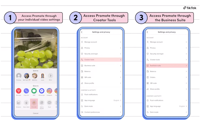 tiktok rolls out quick promote ad option to all business accounts