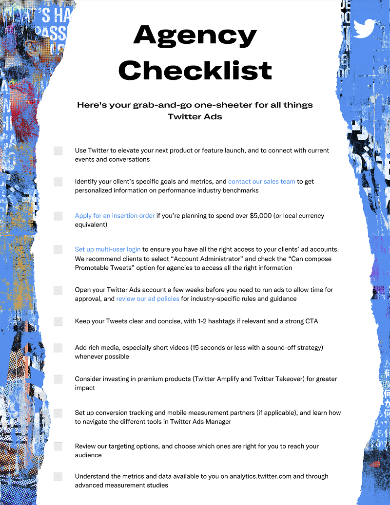twitter publishes new twitter ads checklist to help guide your approach