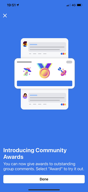 facebook tests new community awards to encourage engagement in groups