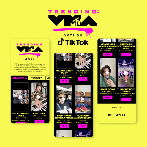 tiktok teams up with mtv for new trending vma awards