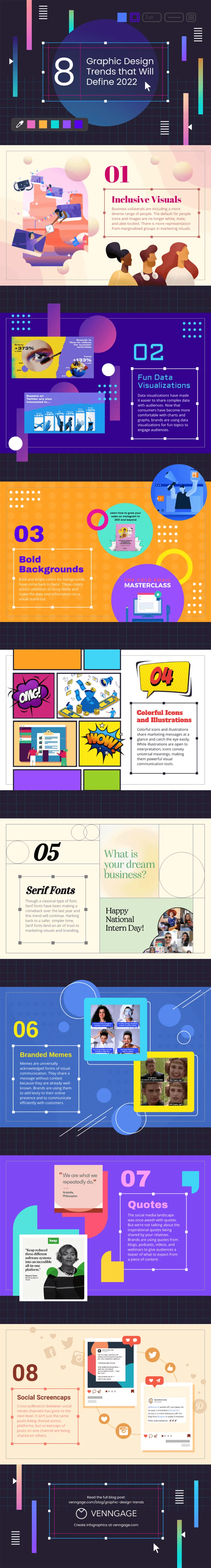 8 graphic design trends for a modern marketing strategy in 2022 infographic