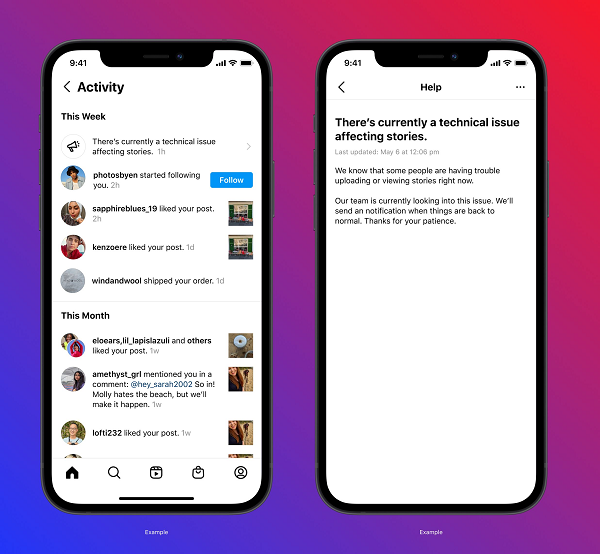 instagram adds new in app alerts on technical issues and policy violations which may impact your account