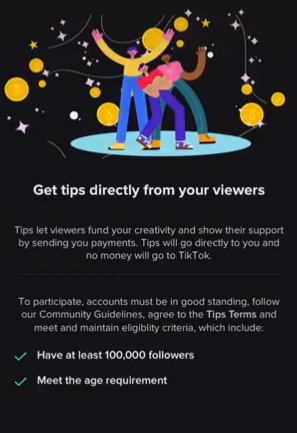 tiktoks testing a new tips option for selected creators