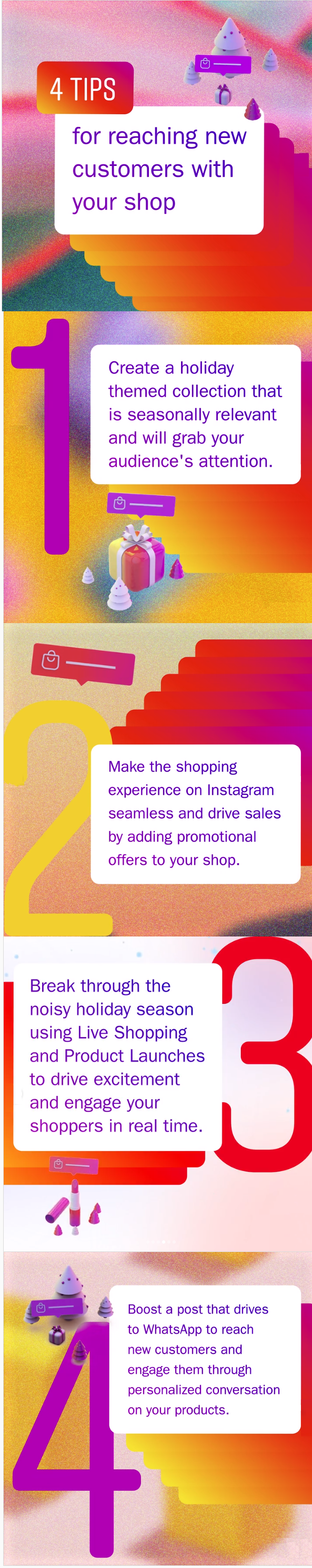 4 tips for reaching new customers with your instagram shop infographic