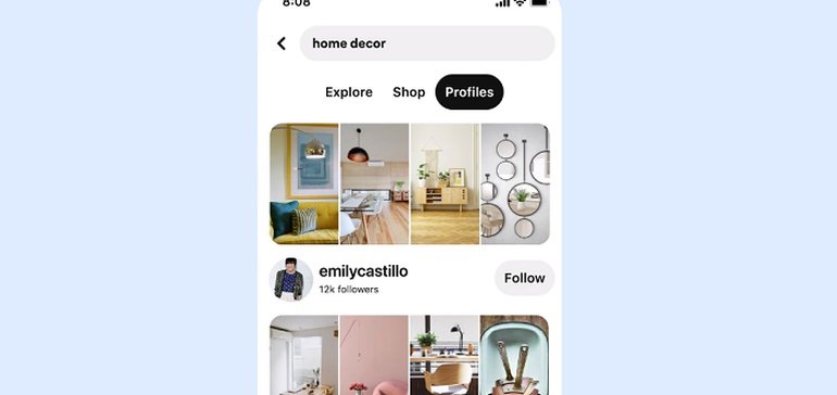 Pinterest Adds 'Profiles' Tab to Search Results to Better Highlight Pin Creators