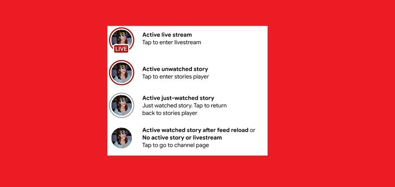 YouTube Launches New Profile Rings for Stories and Live