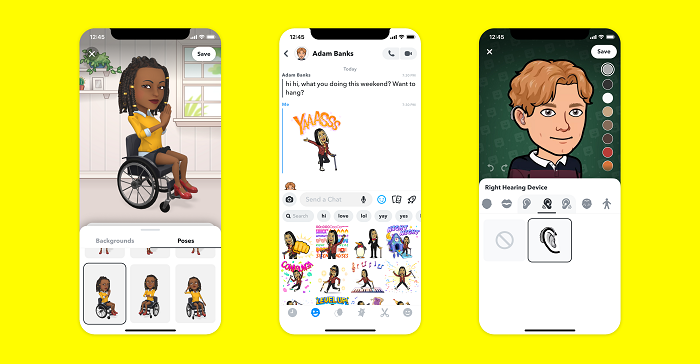 Snapchat Adds New Assistive Device Animations for Bitmoji Characters to Maximize Inclusion