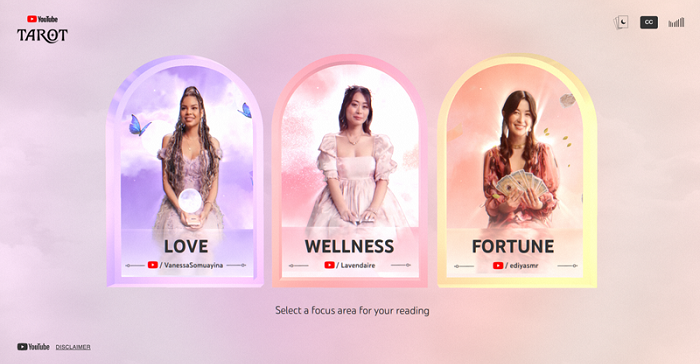 YouTube Launches Custom Tarot Card Experience, Featuring Various Platform Stars