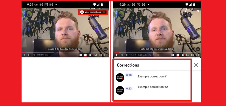 YouTube Adds New 'Corrections' Feature to Add Relevant Update Notes to Your Clips