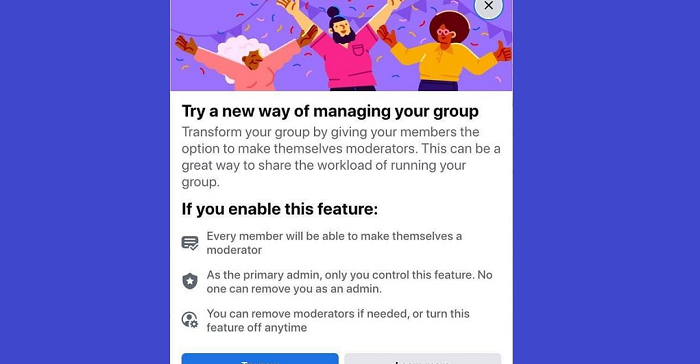 Facebook Adds New Groups Option Which Enables Members to Make Themselves Moderators