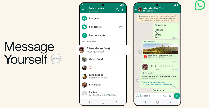 WhatsApp’s Adding a New Option to Send a Message to Yourself