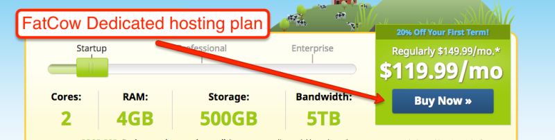 FatCow Dedicated hosting plan
